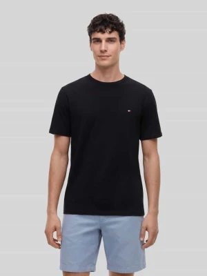męski t-shirt o kroju regular fit z czystej bawełny Tommy Hilfiger Czarny
