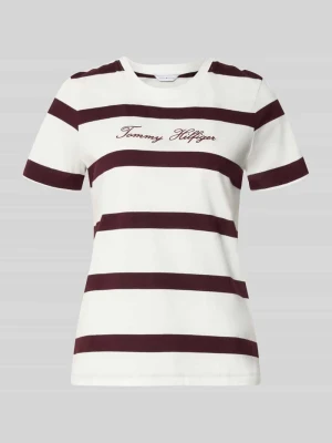 męski t-shirt o kroju regular fit z czystej bawełny Tommy Hilfiger Ciemnoczerwony