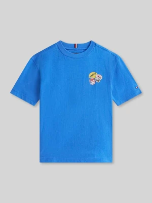 męski t-shirt o kroju regular fit z czystej bawełny Tommy Hilfiger Królewski niebieski