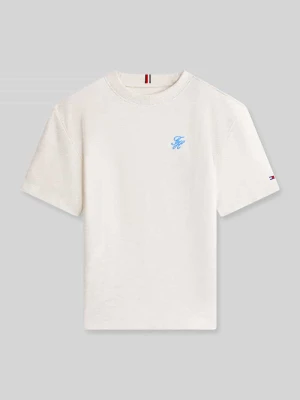 męski t-shirt o kroju regular fit z czystej bawełny Tommy Hilfiger Écru