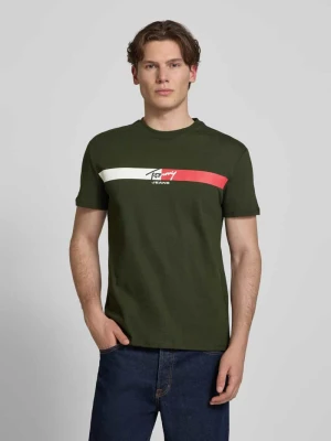 męski t-shirt o kroju regular fit z czystej bawełny Tommy Jeans Zielony