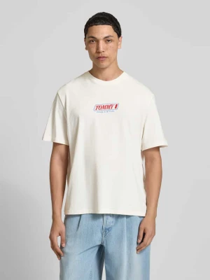 męski t-shirt o kroju regular fit z czystej bawełny Tommy Jeans Złamany biały