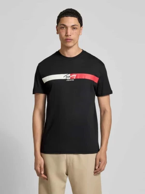 męski t-shirt o kroju regular fit z czystej bawełny Tommy Jeans Czarny