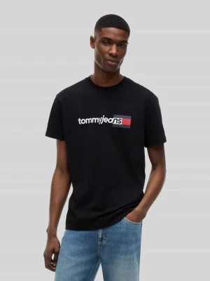 męski t-shirt o kroju regular fit z czystej bawełny Tommy Jeans Czarny