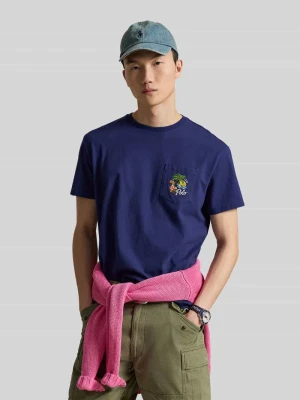 męski t-shirt o kroju regular fit z czystej bawełny z nadrukiem z tyłu Polo Ralph Lauren