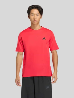 męski t-shirt o kroju regular fit z detal z logo Adidas Czerwony