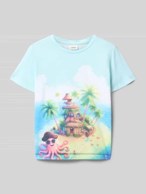 męski t-shirt o kroju regular fit z dodatkiem bawełny s.Oliver RED LABEL