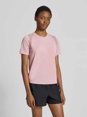 męski t-shirt o kroju regular fit z dodatkiem streczu model 'Road' Asics Różowy