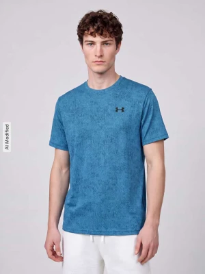 t-shirt sportowy o kroju regular fit z fakturowanym wzorem model 'Pixelate' Under Armour