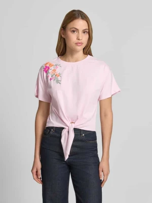 męski t-shirt o kroju regular fit z kwiatowym haftem model 'Fabian' YAS