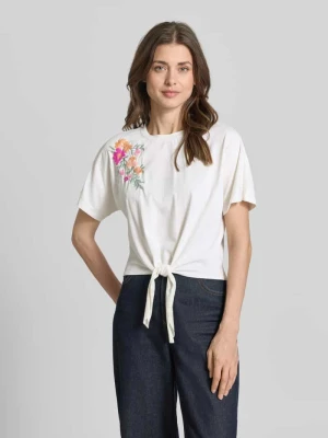 męski t-shirt o kroju regular fit z kwiatowym haftem model 'Fabian' YAS
