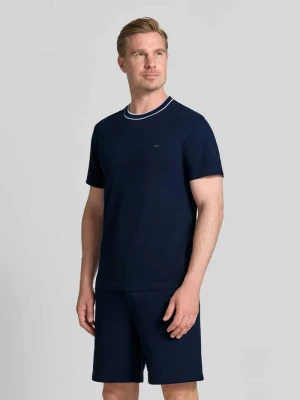 męski t-shirt o kroju regular fit z mieszanka bawełny model 'CREATOR' Lacoste Niebieski