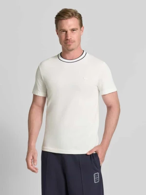 męski t-shirt o kroju regular fit z mieszanka bawełny model 'CREATOR' Lacoste Złamany biały