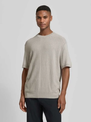 męski t-shirt o kroju regular fit z mieszanka lnu i bawełny model 'KAJORDINO' Boss Orange