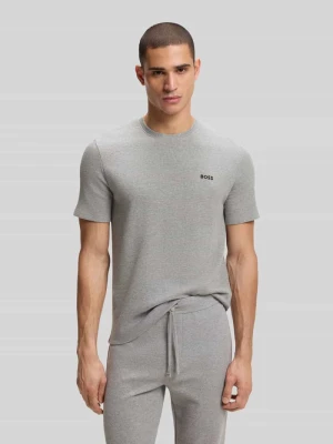 męski t-shirt o kroju regular fit z mieszanki bawełny Boss Średnioszary