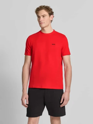 męski t-shirt o kroju regular fit z mieszanki bawełny Boss Czerwony