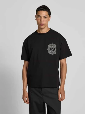męski t-shirt o kroju regular fit z mieszanki bawełny Don't Waste Culture Czarny