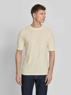 męski t-shirt o kroju regular fit z mieszanki bawełny i lnu Marc O'Polo