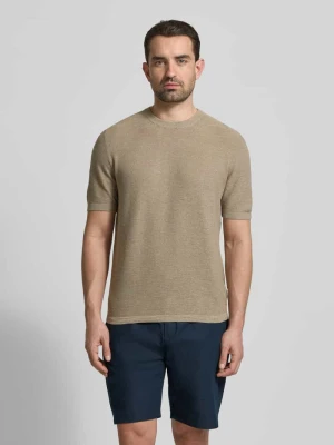 męski t-shirt o kroju regular fit z mieszanki bawełny i lnu Marc O'Polo