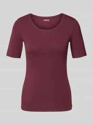 męski t-shirt o kroju regular fit z mieszanki bawełny Jake*s Śliwkowy