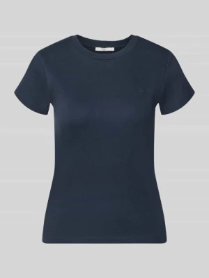 męski t-shirt o kroju regular fit z mieszanki bawełny model 'MERIDA' Pepe Jeans Granatowy
