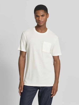 męski t-shirt o kroju regular fit z mieszanki bawełny s.Oliver Biały