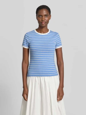 męski t-shirt o kroju regular fit z mieszanki bawełny Tom Tailor Błękitny
