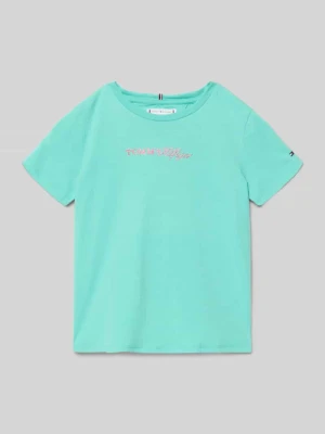 męski t-shirt o kroju regular fit z mieszanki bawełny Tommy Hilfiger Teens