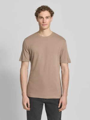 męski t-shirt o kroju regular fit z mieszanki lyocellu i lnu model 'DULEROSTEE' HUGO