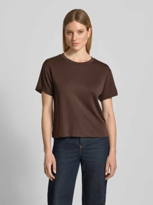 męski t-shirt o kroju regular fit z mieszanki modalu Jake*s Ciemnobrązowy