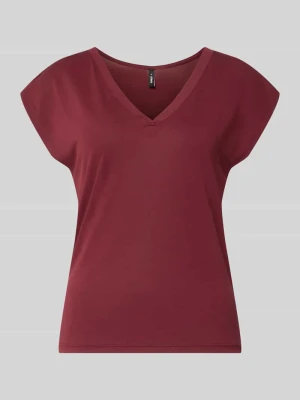 męski t-shirt o kroju regular fit z mieszanki modalu model 'FREE' Only Bordowy