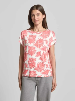 męski t-shirt o kroju regular fit z mieszanki wiskozy Tom Tailor Koralowy