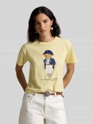 męski t-shirt o kroju regular fit z nadruk polo bear Polo Ralph Lauren Żółty