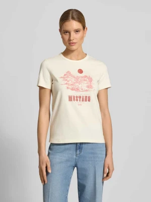 męski t-shirt o kroju regular fit z nadruk z logo model 'Alma' mustang