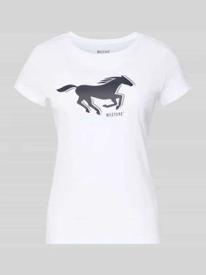 męski t-shirt o kroju regular fit z nadruk z logo model 'Loa' mustang
