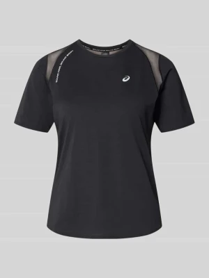męski t-shirt o kroju regular fit z nadrukiem z logo Asics Czarny