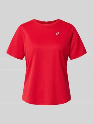 męski t-shirt o kroju regular fit z nadrukiem z logo Asics Czerwony