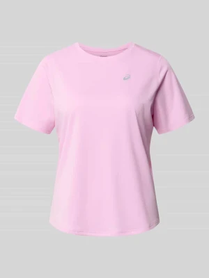 męski t-shirt o kroju regular fit z nadrukiem z logo Asics Różowy