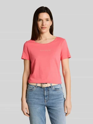 męski t-shirt o kroju regular fit z napisem z logo Tom Tailor