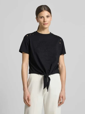 Zdjęcie produktu męski t-shirt o kroju regular fit z perforowaniem Guess