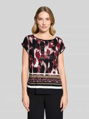 męski t-shirt o kroju regular fit z przyszytym brzegiem Betty Barclay Bordowy