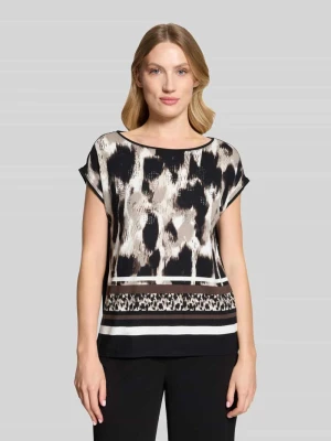 męski t-shirt o kroju regular fit z przyszytym brzegiem Betty Barclay Piaskowy