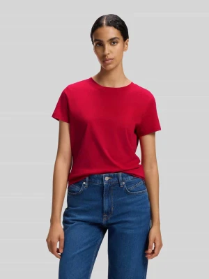 męski t-shirt o kroju regular fit z subtelnym detal z logo Boss Czerwony