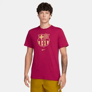 Męski T-shirt piłkarski FC Barcelona Crest - Czerwony Nike
