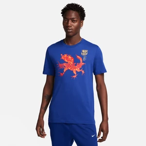 Męski T-shirt piłkarski Nike FC Barcelona - Niebieski