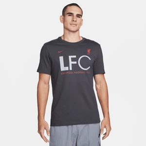 Męski T-shirt piłkarski Nike Liverpool F.C. Mercurial - Szary