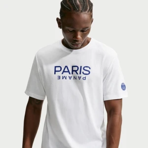 Męski T-shirt piłkarski Nike Paris Saint-Germain - Biel