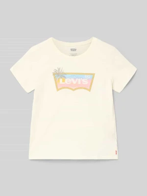 męski t-shirt w kroju regular fit z mieszanka bawełny Levi's Złamany biały