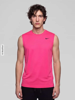 męski t-shirt w kroju regular fit z nadrukiem z logo Nike Mocnoróżowy