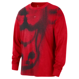 Męski T-shirt z długim rękawem do koszykówki Chicago Bulls Essential Anthem - Czerwony Nike